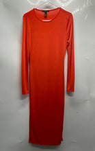 Load image into Gallery viewer, Forever 21 Womens Orange Long Sleeve Round Neck Pullover Maxi Dress Size L
