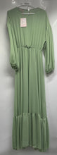 Load image into Gallery viewer, Code Womens Green Long Balloon Sleeve Crew Neck Maxi Dress Size S With Tag
