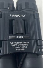Load image into Gallery viewer, Tasco 8x21 165RB Black Fully Coated Optics 383FT 1000YDS Binoculars In Open Case
