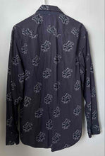Load image into Gallery viewer, H&amp;M Mens White And Blue Printed Long Sleeve Collared Button-Up Shirt Size L
