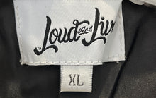 Load image into Gallery viewer, Loud And Live Womens Black Printed Long Sleeve Pockets Biker Jacket Size XL
