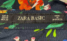 Load image into Gallery viewer, Zara Womens Multicolor Floral Long Sleeve Spread Collar Shirt Dress Size M
