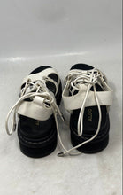 Load image into Gallery viewer, Aldo Womens Black White Faux Leather Open Round Toe Strappy Sandals Size 8

