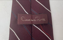 Load image into Gallery viewer, Oscar De La Renta Mens Burgundy Striped Adjustable Long Formal Designer Tie
