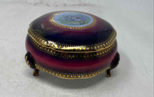 Load image into Gallery viewer, Multicolor Printed Round Shape Tri-Footed Vanity Jewelry Box With Lid
