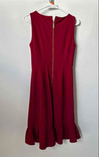 Load image into Gallery viewer, Calvin Klein Womens Red Sleeveless Ruffle Crew Neck Back Zip Sheath Dress Size 4
