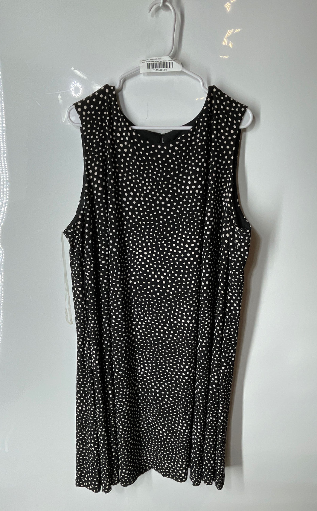 Anne Klein Womens Black White Round Neck Sleeveless Shift Dress Size 24W