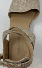 Load image into Gallery viewer, Andiamo Womens Apoppy Beige Glitter Buckle Wedge Espadrille Sandals Size 8.5M
