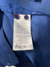 Load image into Gallery viewer, Armani Exchange Womens Blue Long Sleeve Double Pocket Button-Up Shirt Size XS
