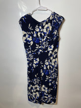 Load image into Gallery viewer, Lauren Ralph Lauren Womens Blue White Floral Cap Sleeve V-Neck Mini Dress Size 8
