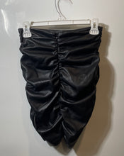 Load image into Gallery viewer, Zara Womens Black Draped Ruched Vegan Back Zip Mini Skirt Size XS
