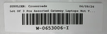 Load image into Gallery viewer, Lot Of 3 Pcs Assorted Gateway Windows Portable Laptops Not Tested For Parts
