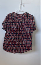 Load image into Gallery viewer, Banana Republic Womens Multicolor Printed Short Sleeve Blouse Top Size M
