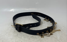 Load image into Gallery viewer, Zara Womens Black Faux Leather Grupo Inditex Fashion Belt With Gold Accessories
