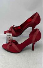 Load image into Gallery viewer, Mossimo Womens Red Slip-On Peep Toe Bow Stiletto D'Orsay Heels Size 9M
