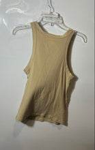 Load image into Gallery viewer, Gap Womens Beige Ribbed Sleeveless Scoop Neck Regular Fit Tank Top Size S
