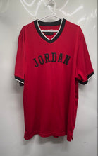 Load image into Gallery viewer, Jordan Mens Red Mesh Short Sleeve V-Neck Pullover Jersey T-Shirt Size XXL
