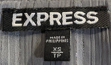 Load image into Gallery viewer, Express Womens Gray Striped 3/4 Sleeve Tie Front Blouse Top Size X-Small
