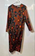 Load image into Gallery viewer, Zara Womens Multicolor Floral Round Neck Long Sleeve Midi Shift Dress Size M
