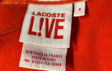 Load image into Gallery viewer, Lacoste L!ve Mens Red Cotton Short Sleeve Collared Regular Fit Polo Shirt Size 4
