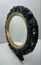 Load image into Gallery viewer, Home Decorative Black Swirl Engraved Frame Round Shape Wall Mirror
