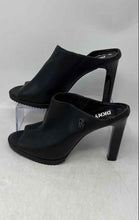 Load image into Gallery viewer, DKNY Womens Bessie Black Leather Peep Toe Stiletto Mule Heels Size 7.5M

