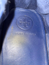 Load image into Gallery viewer, Authentic Tory Burch Womens Minnie Blue Leather Ballet Flats Size 10.5M Damaged

