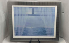 Load image into Gallery viewer, Wall Hanging Home Decor Framed Blue Ocean Window Scene Art Painting
