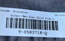 Load image into Gallery viewer, Alfani Mens Gray Collared Long Sleeve Dress Shirt Size Large
