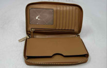 Load image into Gallery viewer, Michael Kors Womens Jet Set Brown Monogram Print ID Window Zip-Around Wallet
