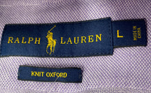 Load image into Gallery viewer, Ralph Lauren Mens Purple Long Sleeve Knit Oxford Button-Up Shirt Size L
