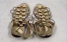Load image into Gallery viewer, Authentic Tory Burch Womens Beige Gladiator Sandals Size 7M Damaged Stained Worn
