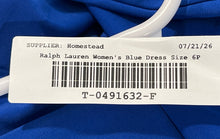 Load image into Gallery viewer, Lauren Ralph Lauren Womens Blue Long Sleeve Faux Wrap Sheath Dress Sz 6P W/ Tag
