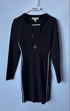 Load image into Gallery viewer, Michael Kors Womens Black Brown Long Sleeve Short Mini Dress Size Small
