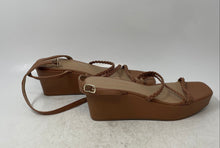 Load image into Gallery viewer, Sun + Stone Womens Alyssaa Brown Braided Ankle Strap Platform Sandals Size 9
