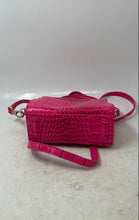Load image into Gallery viewer, Jason Wu Womens Pink Croc-Embossed Inner Pockets Magnetic Crossbody Bag
