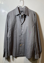 Load image into Gallery viewer, Express Mens 1MX Gray Long Sleeve Collared Slim Fit Dress Shirt Size L
