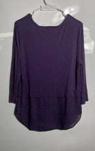 Load image into Gallery viewer, Michael Kors Womens Purple 3/4 Sleeve Round Neck Blouse Top Size Medium
