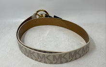 Load image into Gallery viewer, Michael Kors Womens Beige Gold Buckle Signature Print Reversible Belt Size XL
