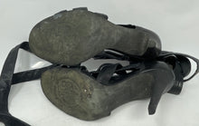 Load image into Gallery viewer, Authentic Tory Burch Womens Black Stiletto Gladiator Heels Sz 6.5M Worn Stained
