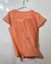 Load image into Gallery viewer, Banana Republic Womens Peach Cap Sleeve Pintuck Button Front Blouse Top Size M
