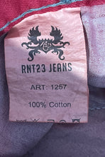 Load image into Gallery viewer, RNT23 Mens Red Denim Cotton Dark Wash 5 Pocket Design Straight Jeans Pants Sz 33
