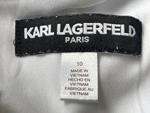 Load image into Gallery viewer, Karl Lagerfeld Womens White Short Sleeve Pockets Back-Zip Sheath Dress Size 10
