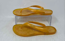 Load image into Gallery viewer, Coach Womens Nisa Yellow Jelly Slip-On Flat Flip-Flop Sandals Size 6

