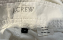 Load image into Gallery viewer, J.Crew Womens White Flat Front Slash Pockets Hook And Eye Chino Shorts Size 4
