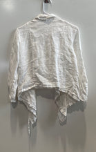 Load image into Gallery viewer, Melanera Womens White Linen Long Sleeve Open Front Blouse Top Size Small
