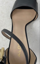 Load image into Gallery viewer, Aldo Womens Cardross Black Leather Stiletto Ankle Strap Heels Size 8.5
