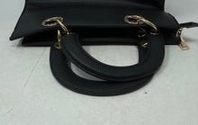 Load image into Gallery viewer, Badgley Mischka Womens Black Pebbled Leather Top Handle Satchel Handbag
