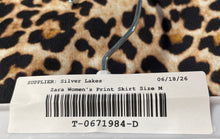Load image into Gallery viewer, Zara Womens Brown Animal Print Pull On Elastic Waist Straight &amp; Pencil Skirt M
