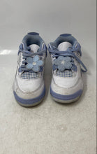 Load image into Gallery viewer, Nike Kids Air Jordan 4 Retro White Blue Lace-Up Sneaker Shoes Size 3Y
